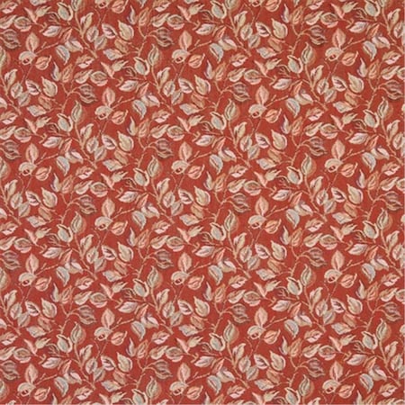 Designer Fabrics 54 in. Wide Red- Pink And Green- Floral Leaves Tapestry Upholstery Fabric F912